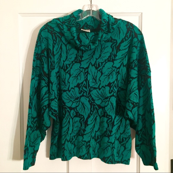 Ivory Miami Sweaters - 80's Dolman-sleeved cowl neck crop sweater size L